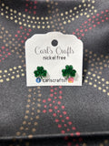 Shamrock Glitter Studs