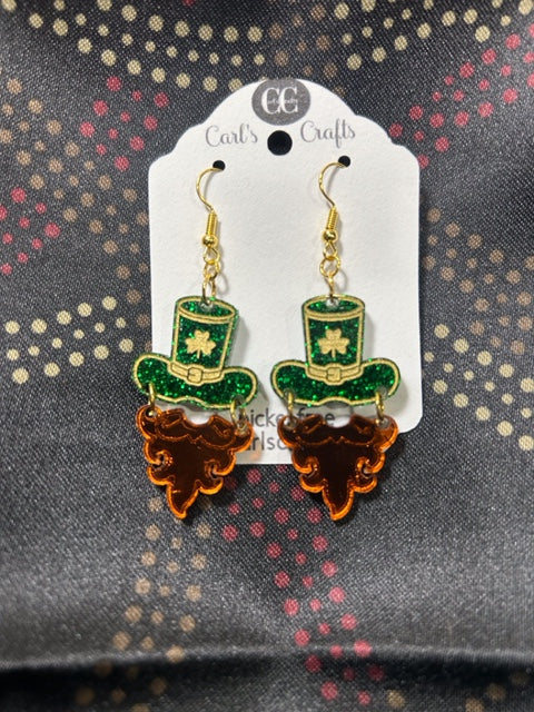 Leprechaun Hat & Beard Dangles