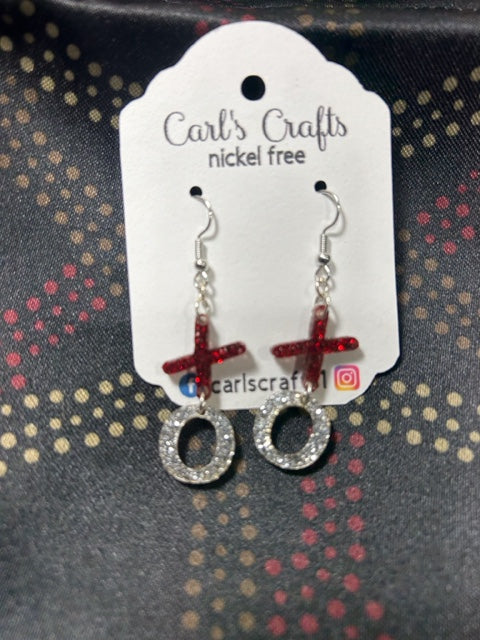 X's and O's Glitter Dangles