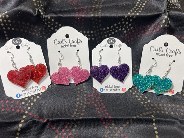 Glitter Heart dangles