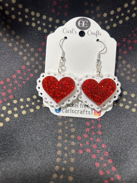 Heart Lace Dangles