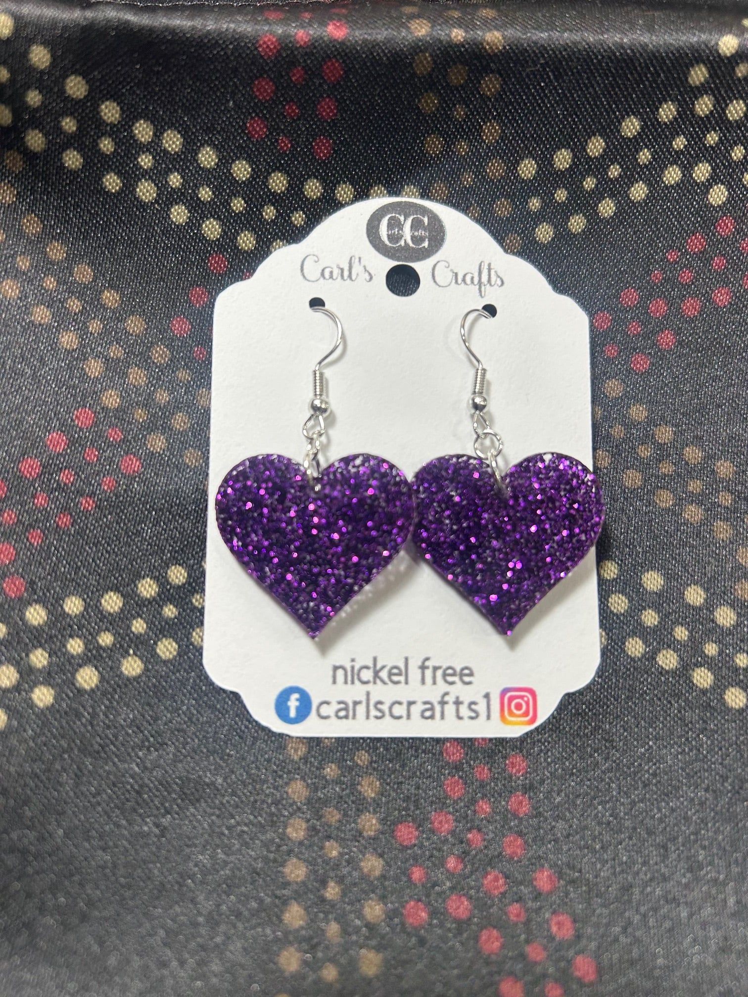 Glitter Heart dangles