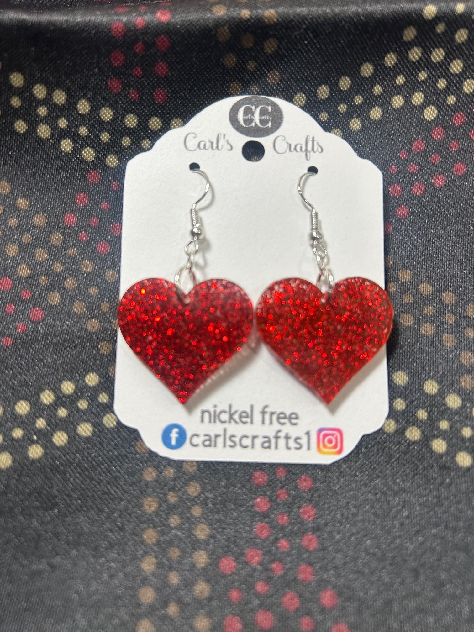 Glitter Heart dangles