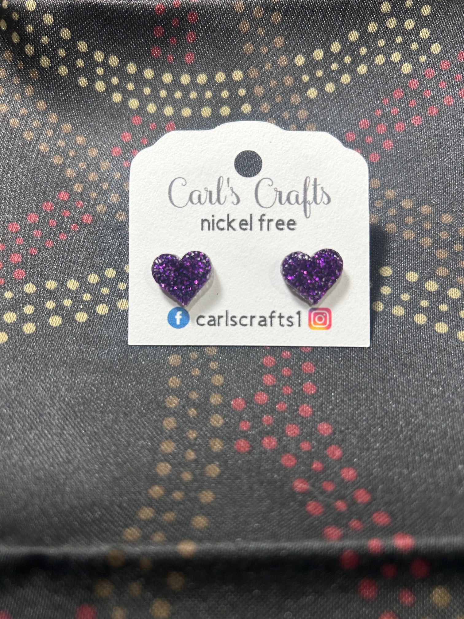 Glitter Heart Stud