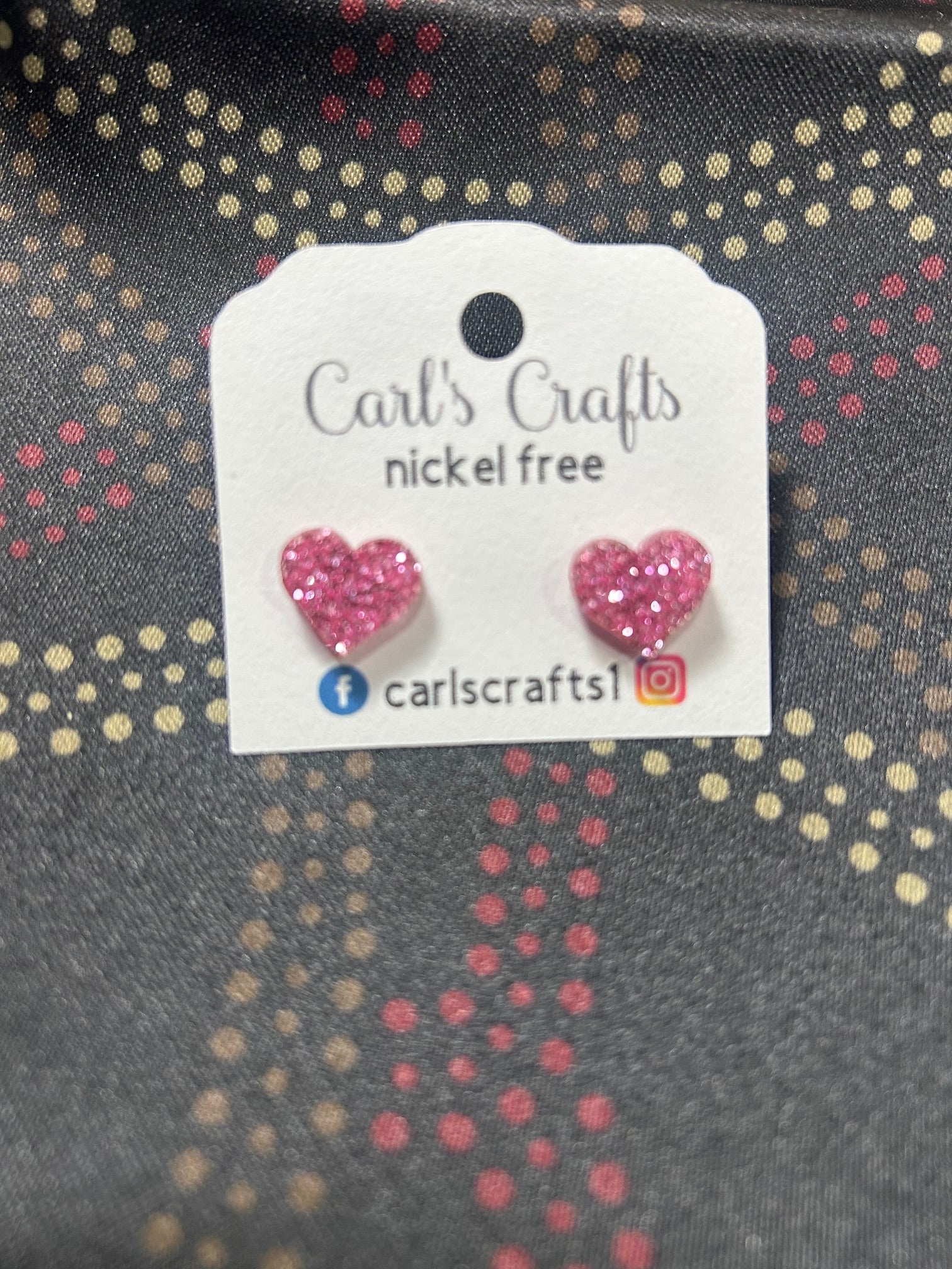 Glitter Heart Stud