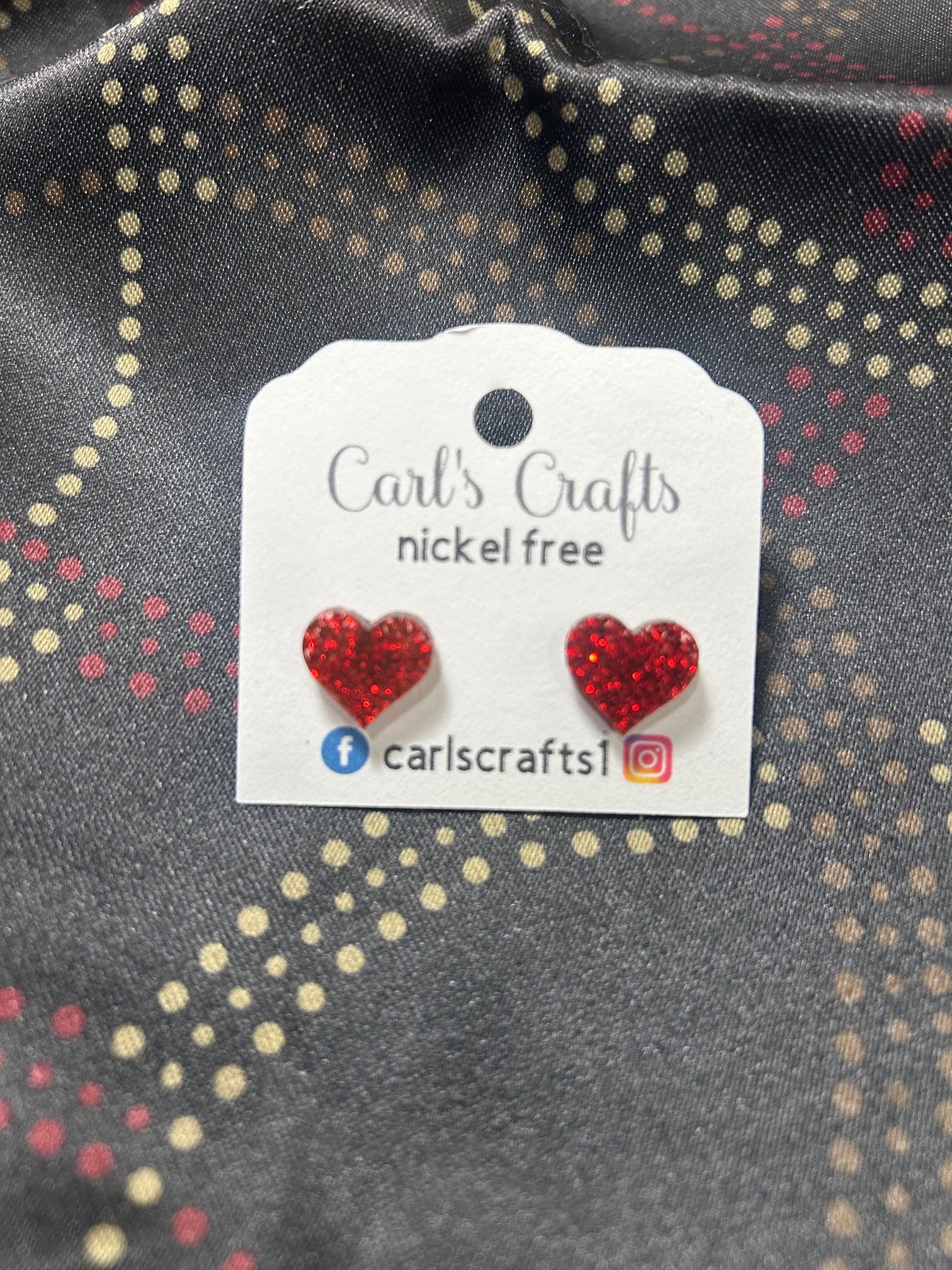 Glitter Heart Stud