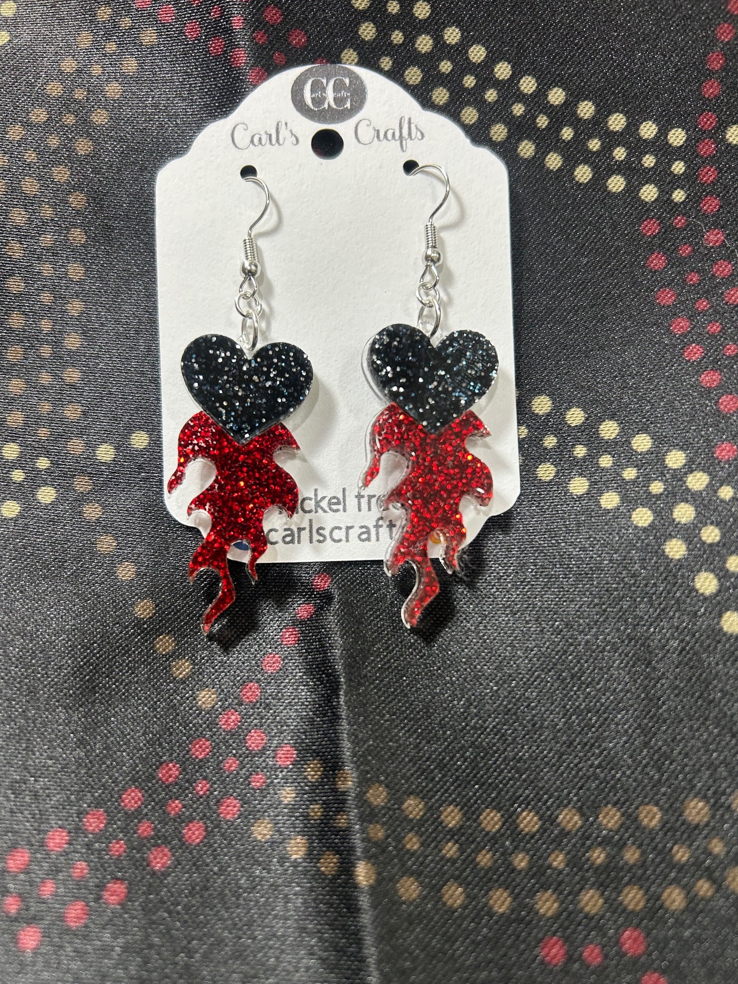 Heart & Flames dangles