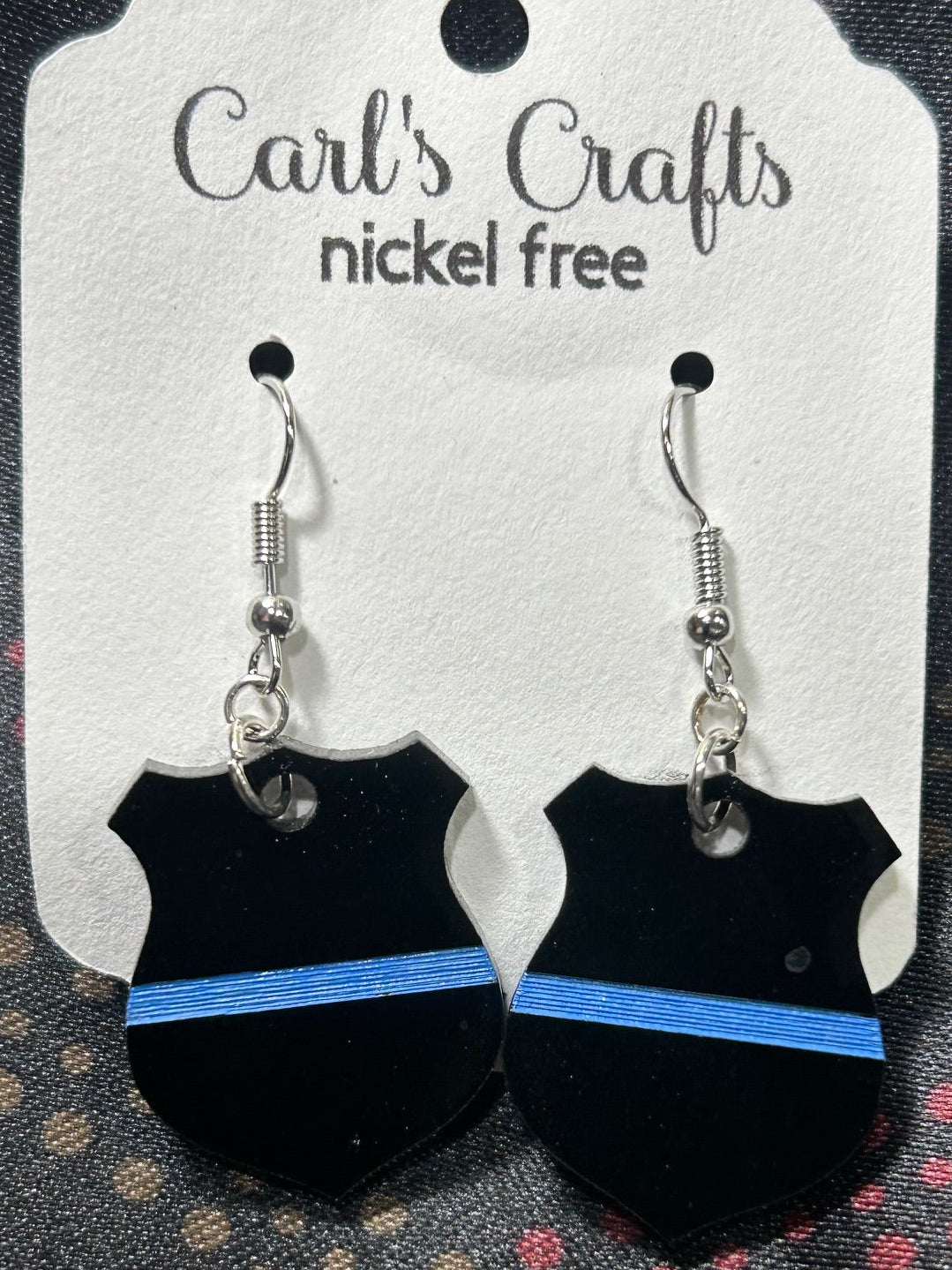Police Badge blue line dangles