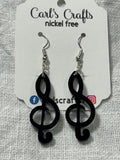 Music treble clef dangles