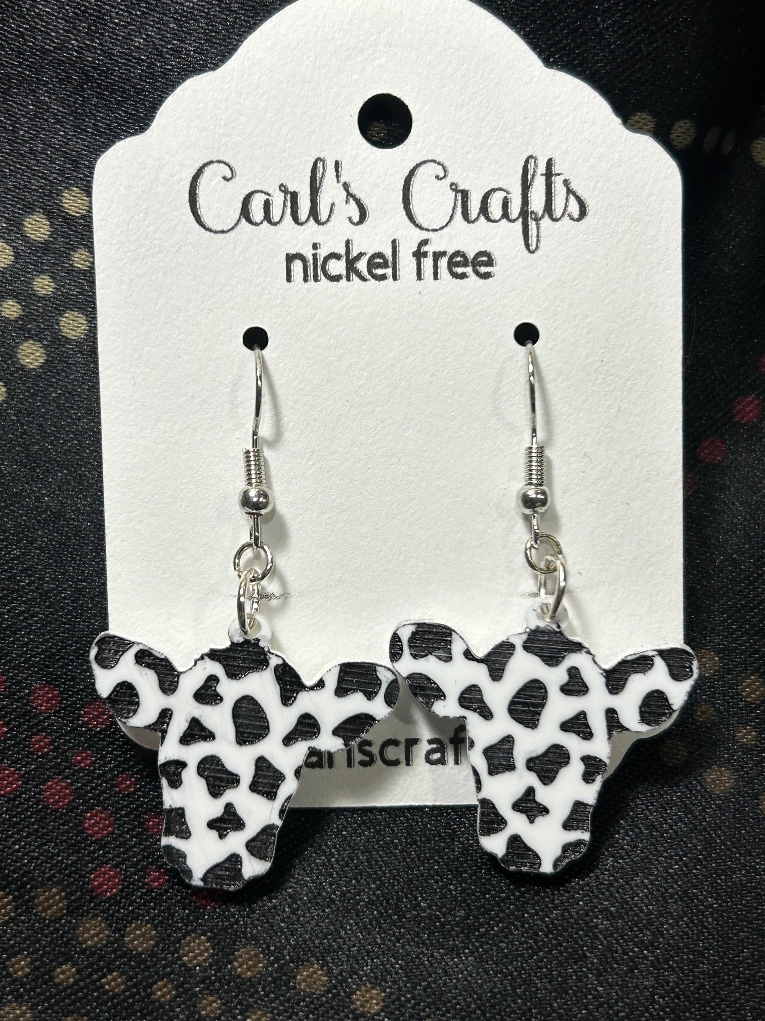 Cow print Cow dangles