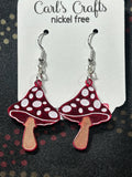 Mushroom red mirror dangles