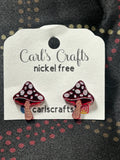 Mushroom red mirror studs