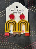 bent pencil & apple dangles